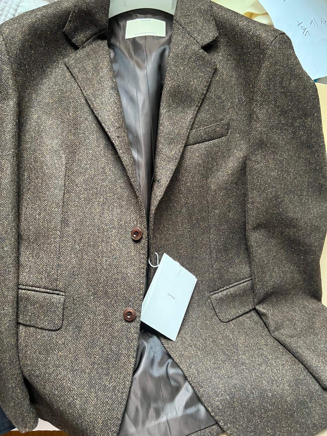 23FW 포터리 울 싱글 브레스티드자켓 브라운 3사이즈 상품이미지3