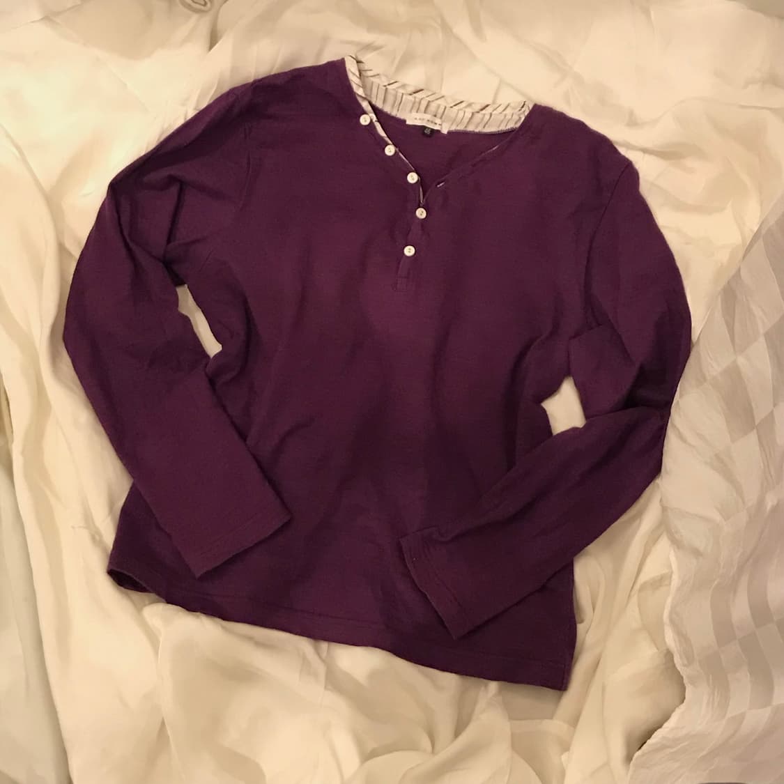 JPN Vintage 모리걸 레이어드 버튼업 퍼플 롱슬리브 상품이미지2