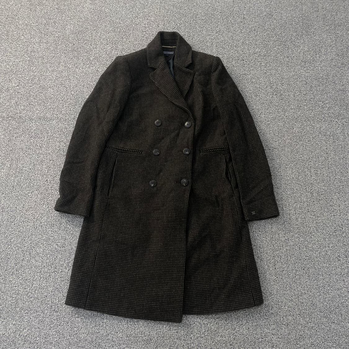 XS 타미힐피거 체크 더블 롱 코트 0304S1 상품이미지1