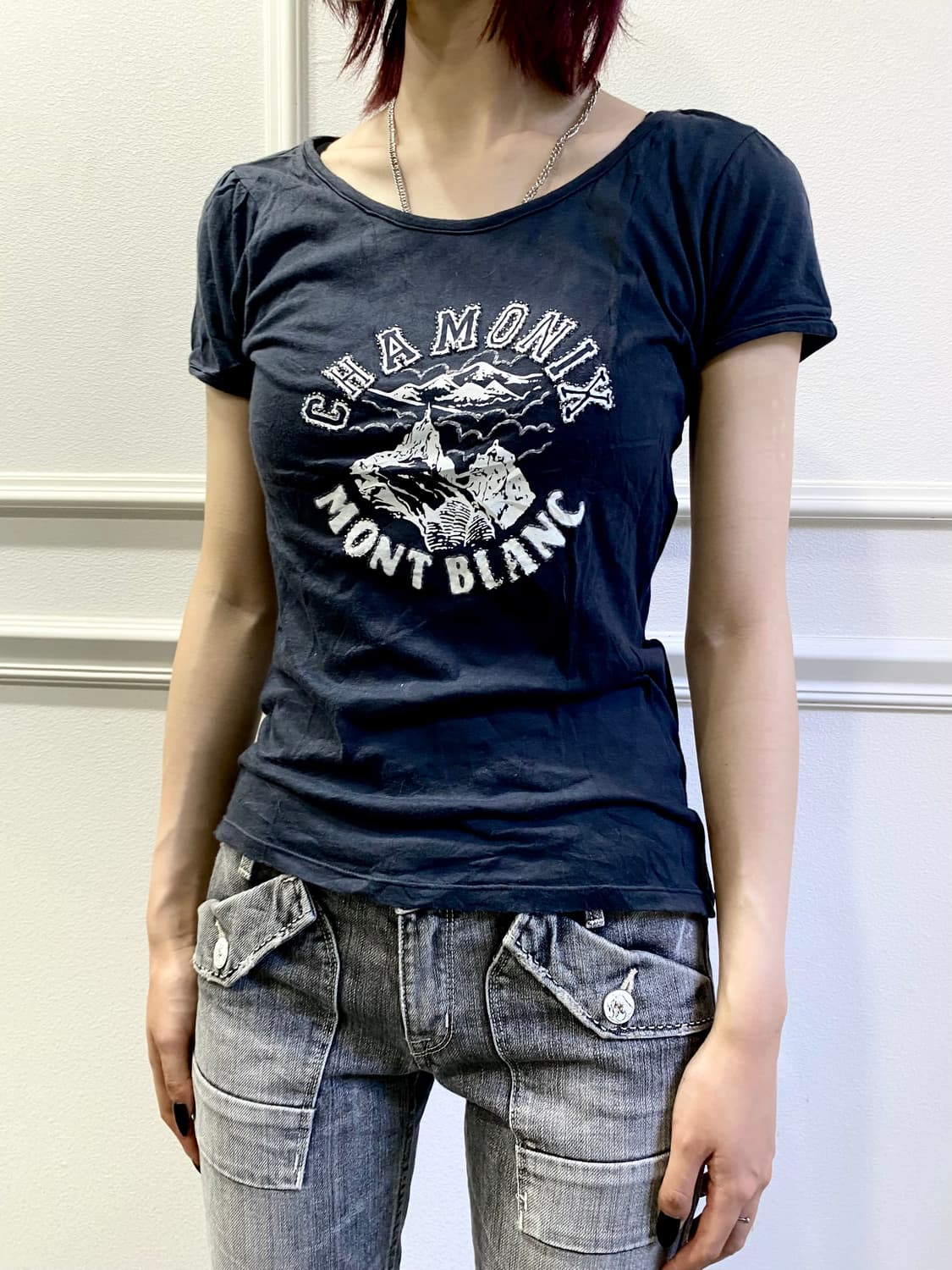 Y2K Print Slim Fit Tee 상품이미지1