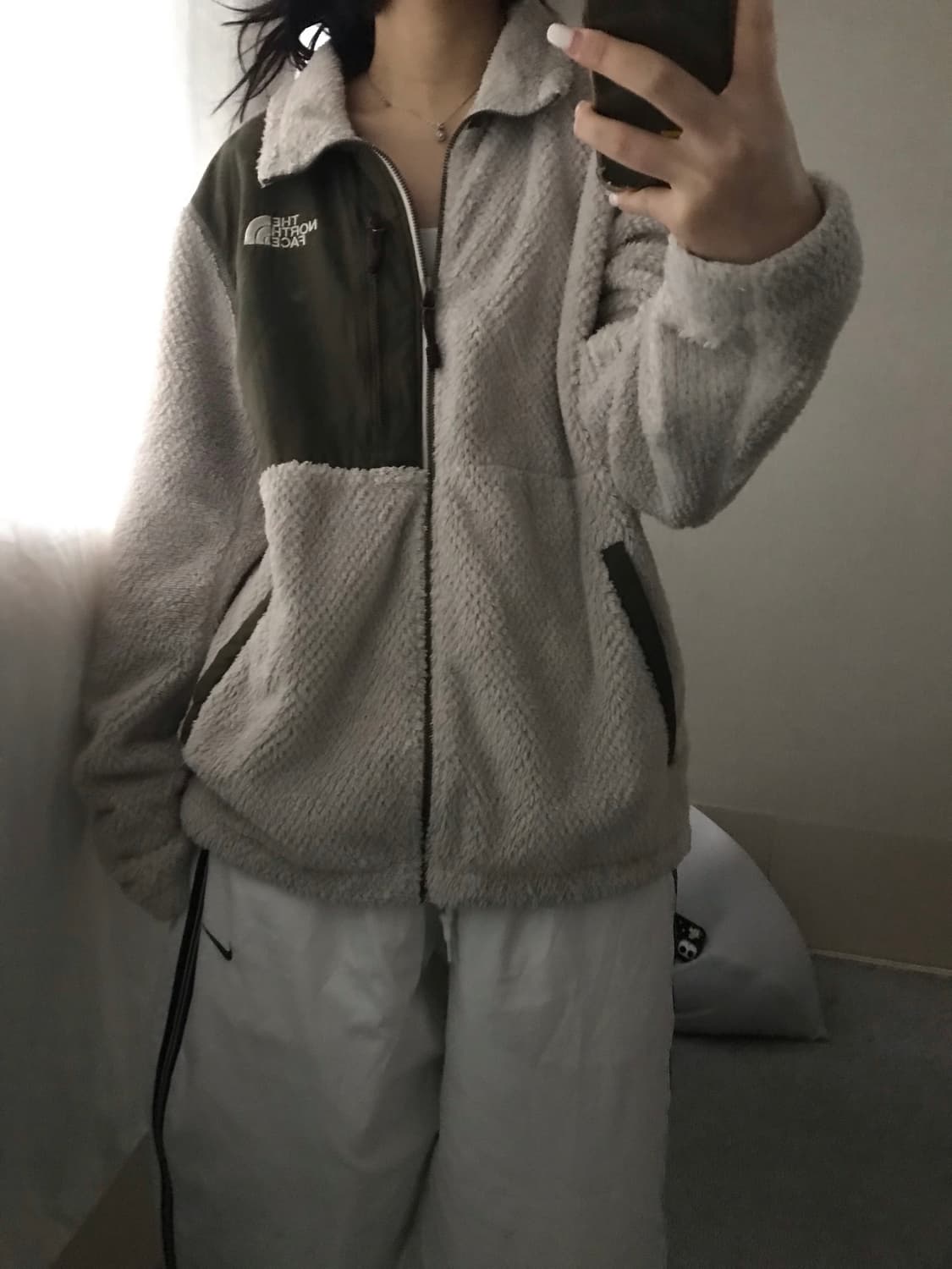 노페 카키 아이보리 후리스 상품이미지6