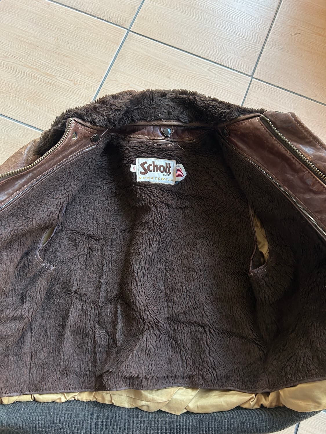 80‘s Schott 쇼트 G-1 가죽자켓 상품이미지6