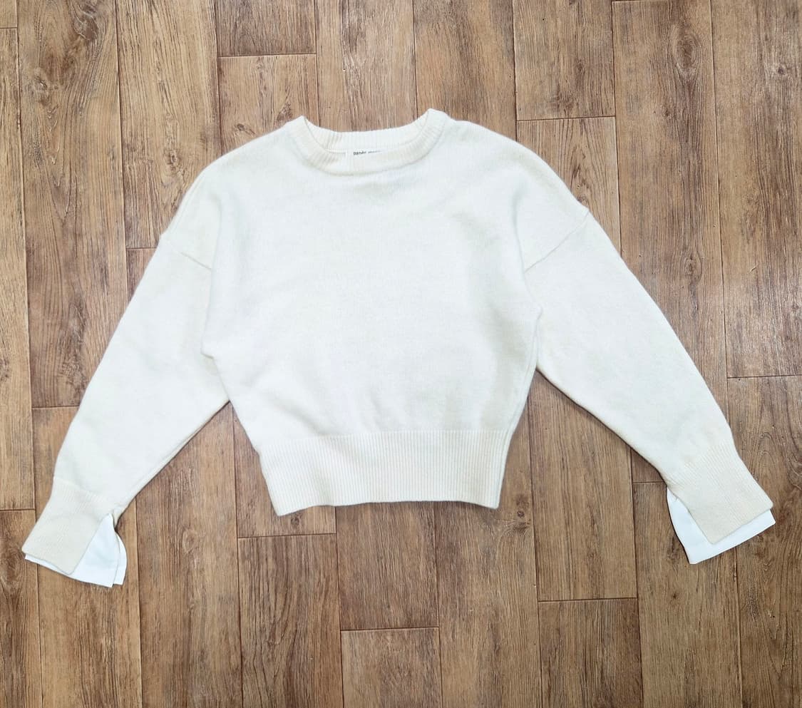 페이퍼문(PAPER MOON) 캐시울 셔츠소매 니트 프리사이즈 새상품 상품이미지3