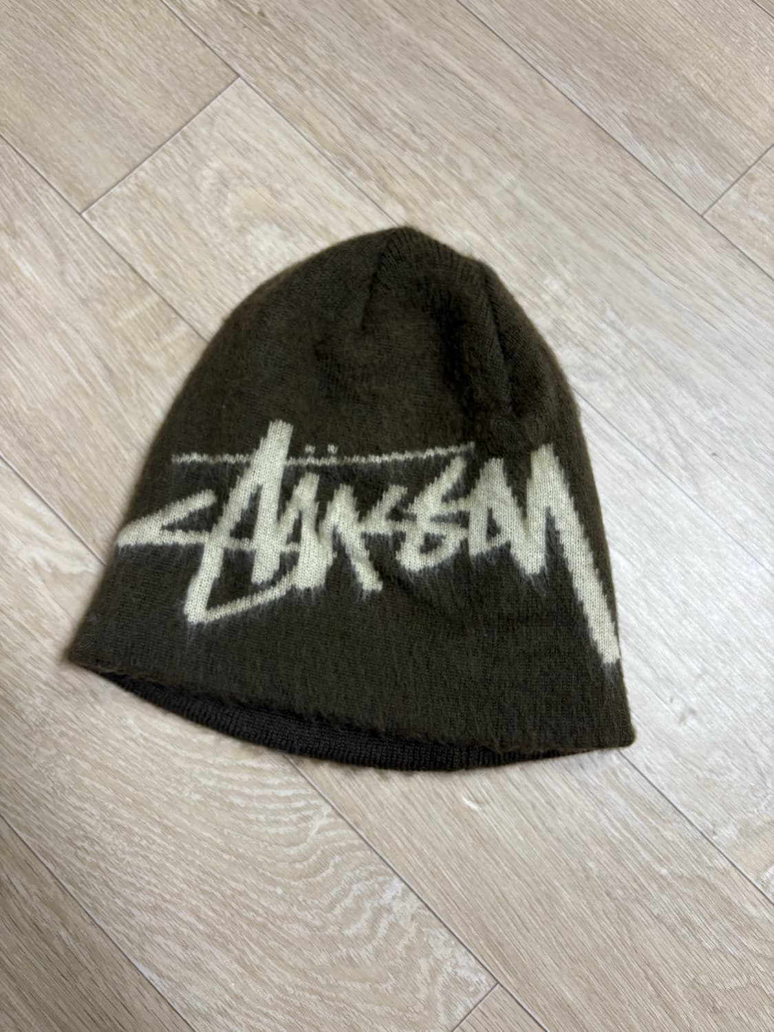 스투시 브러쉬드 아웃 스타 스컬캡 비니 브라운 상품이미지2