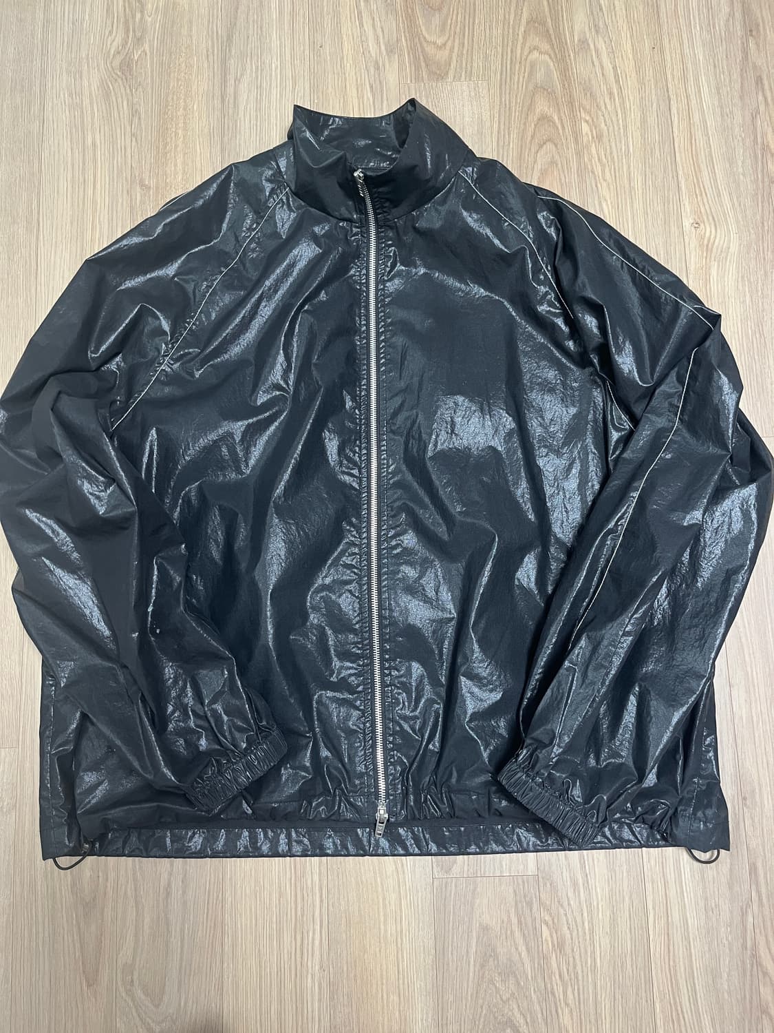 마뗑킴 로고 코팅 블랙 점퍼 상품이미지1