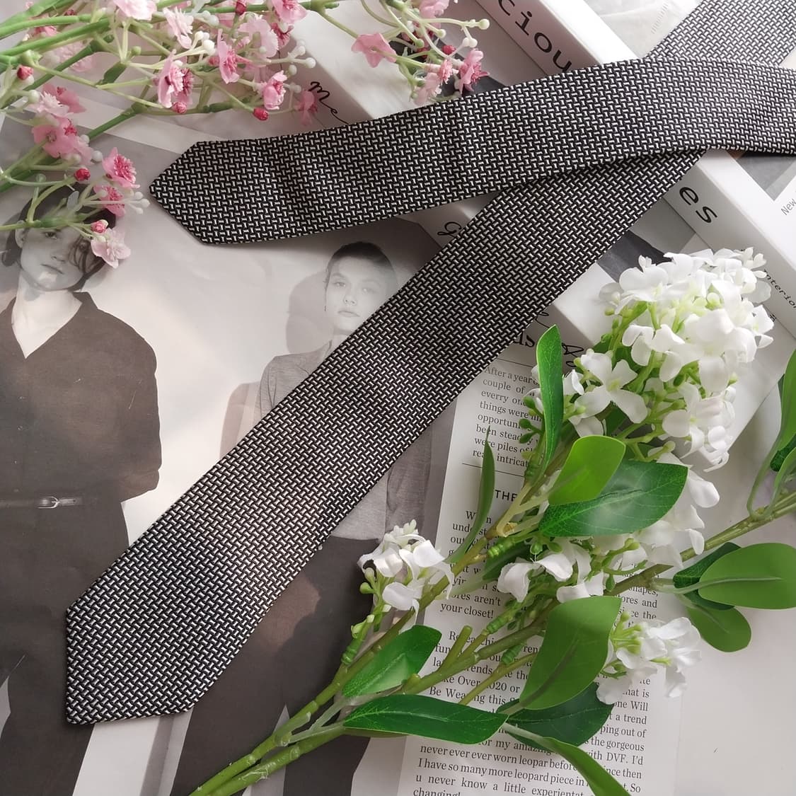 TIME 타임 넥타이 블랙 직조 패턴 5.2cm A+등급 K2282
 상품이미지2