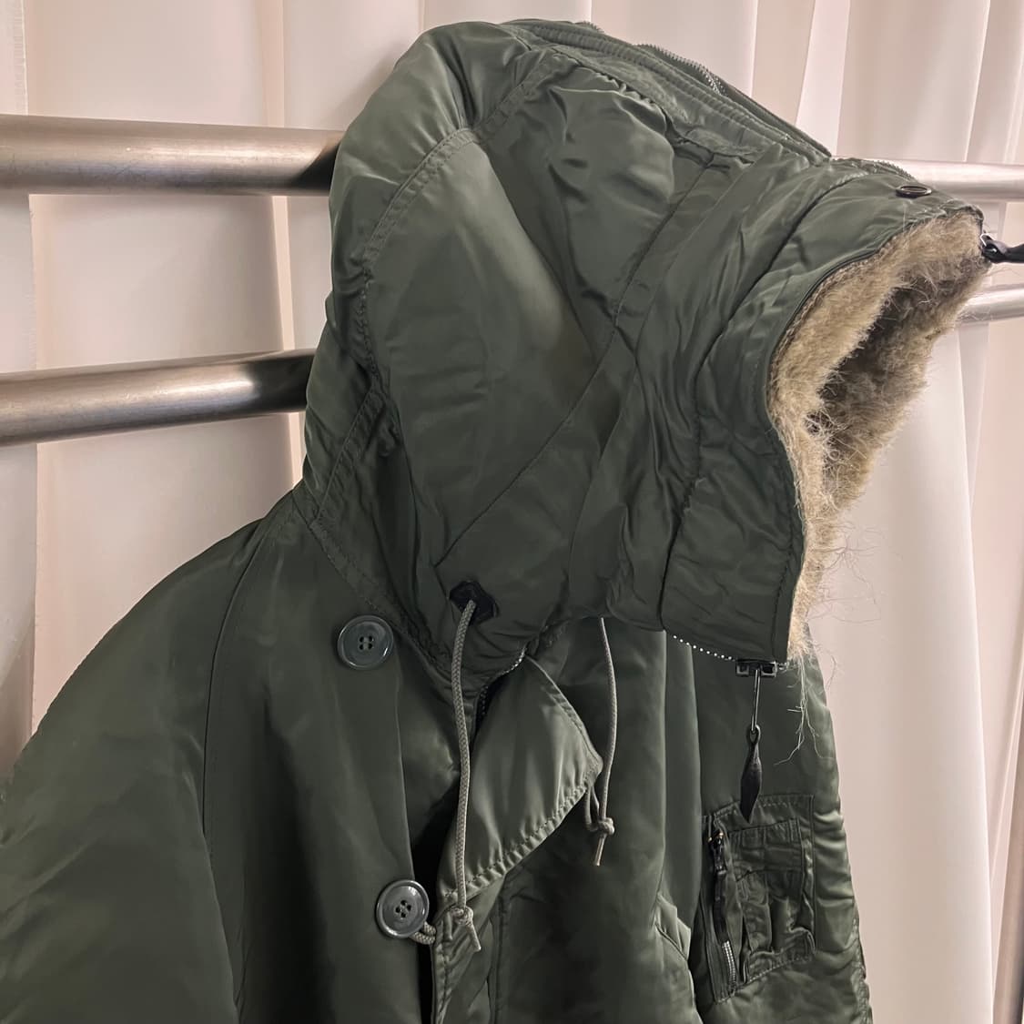 90's 알파인더스트리 카키 N2B 쇼트 웨이스트 파카 M 상품이미지4