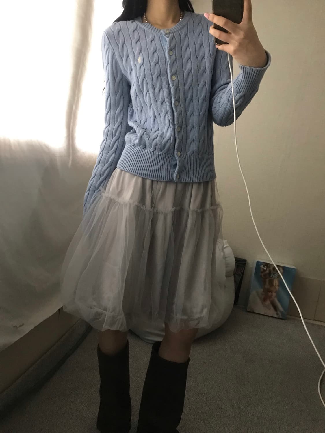 폴로 베이비블루 케이블 가디건 상품이미지3