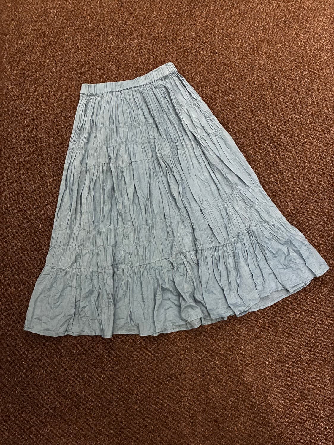 L)Japanese vintage 여성 크링클 롱스커트 상품이미지3