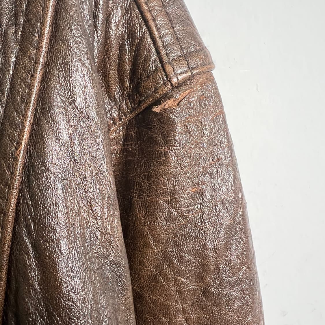 VTG 빈티지 브라운 A-2 양가죽 봄버 자켓 L 상품이미지8