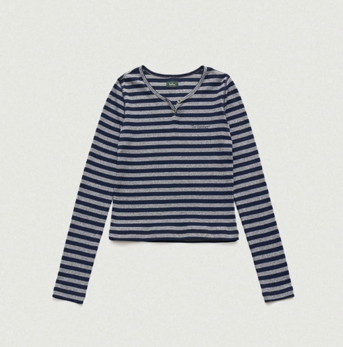 더바넷 스트라이프 헨리 티셔츠 단가라 티 상품이미지1