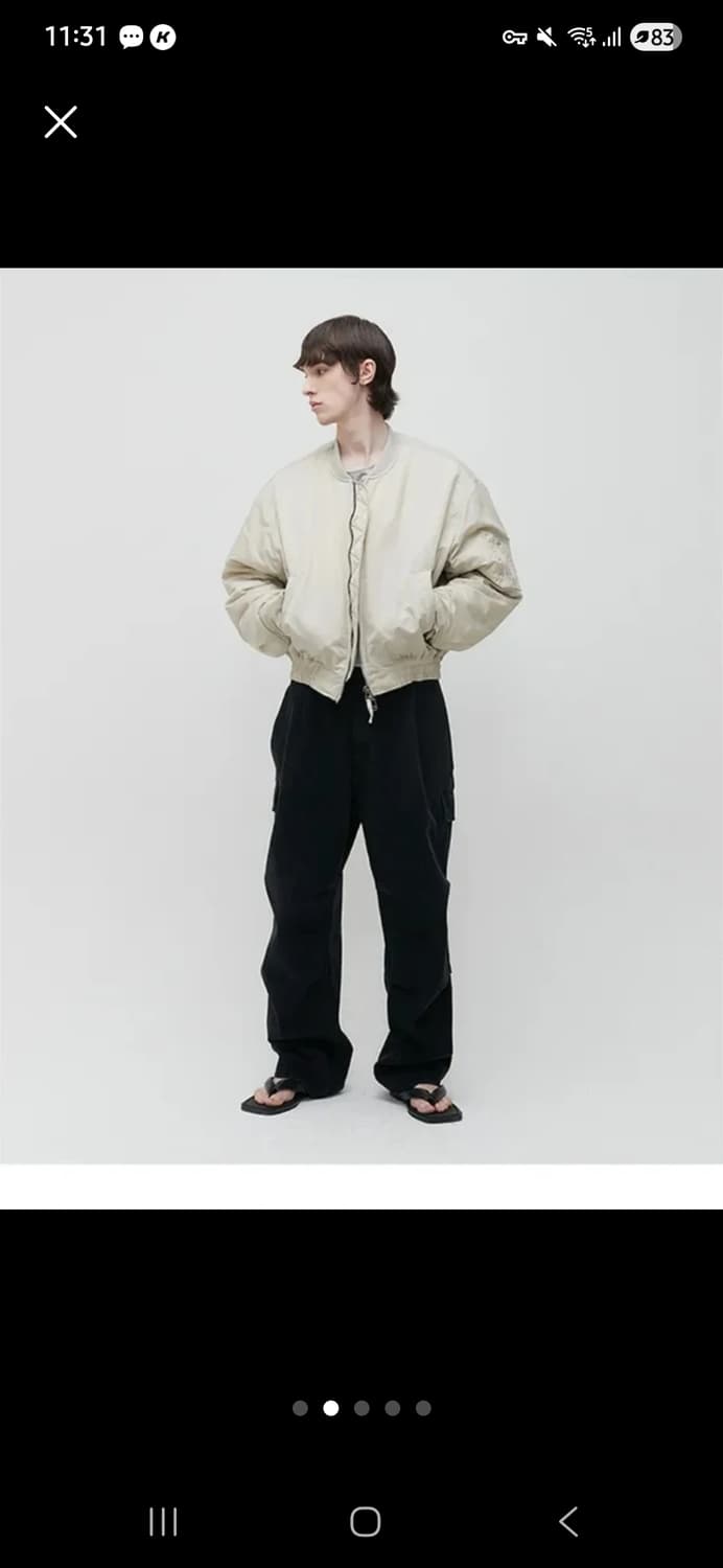 쿠어 오버핏 MA-1 크림 (M 사이즈) 상품이미지2