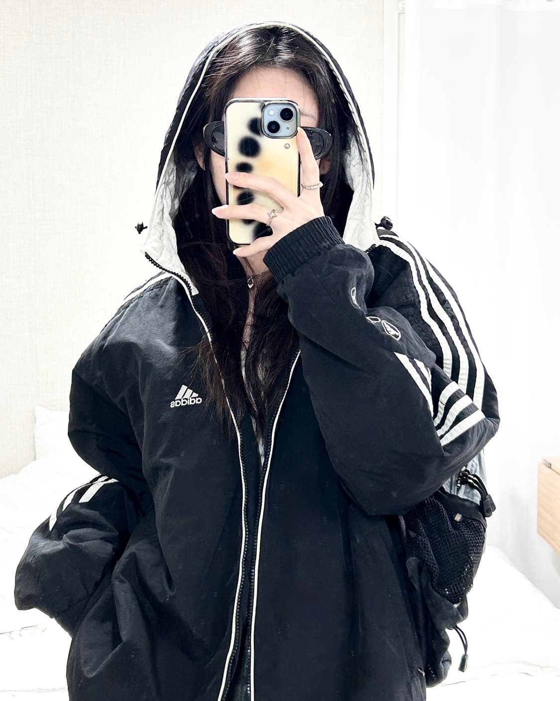 아디다스 90‘s 블랙 삼선 나일론 자켓 상품이미지3