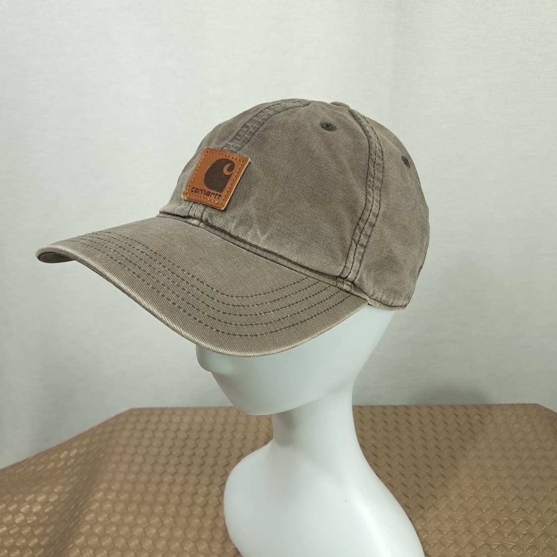 칼하트 오데사 샌드스톤 워시드 코튼 레더 패치 볼캡 P2023 상품이미지2