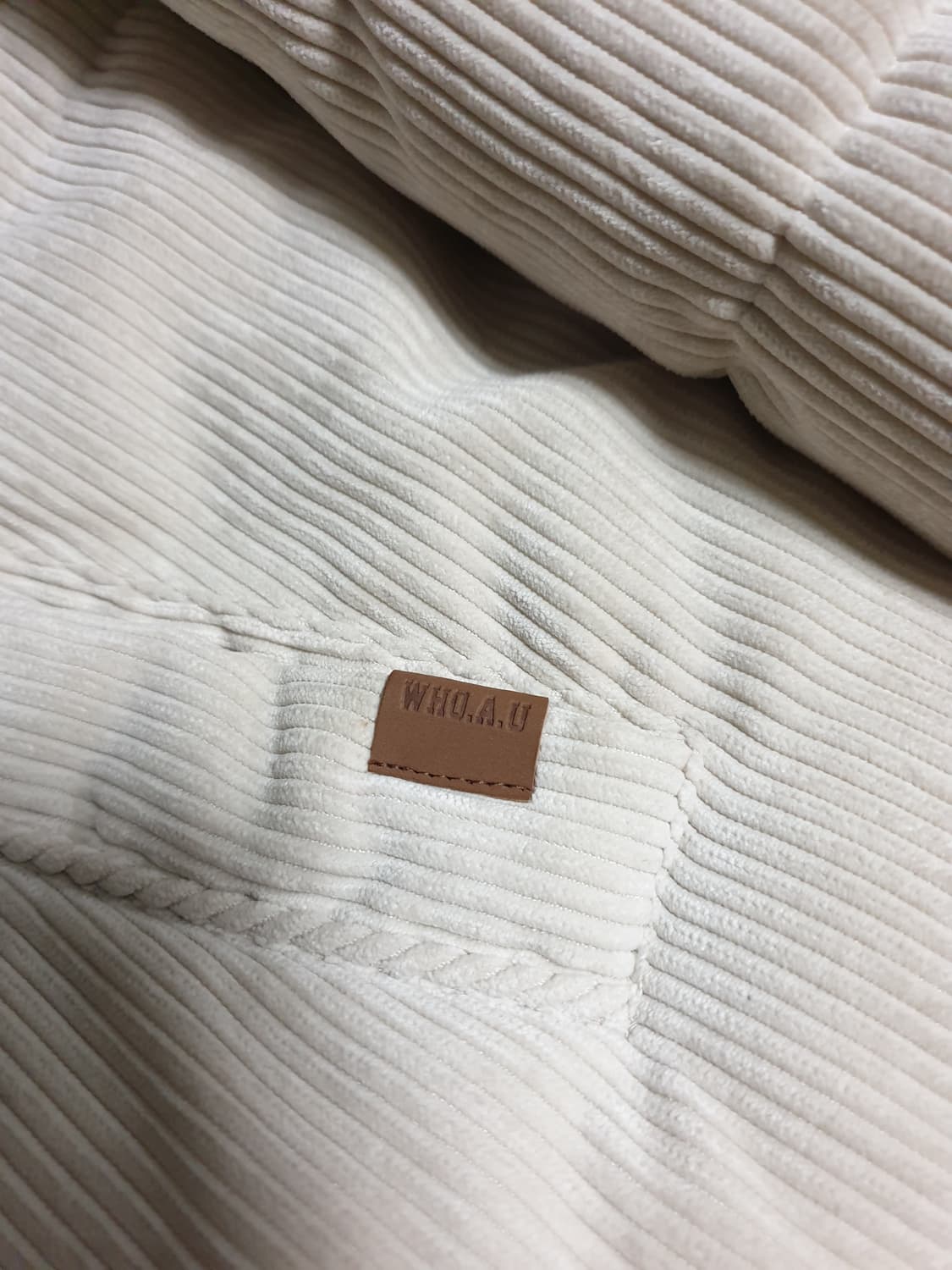 후아유 유니 코듀로이 숏푸퍼 패딩 아이보리 (S) 상품이미지2