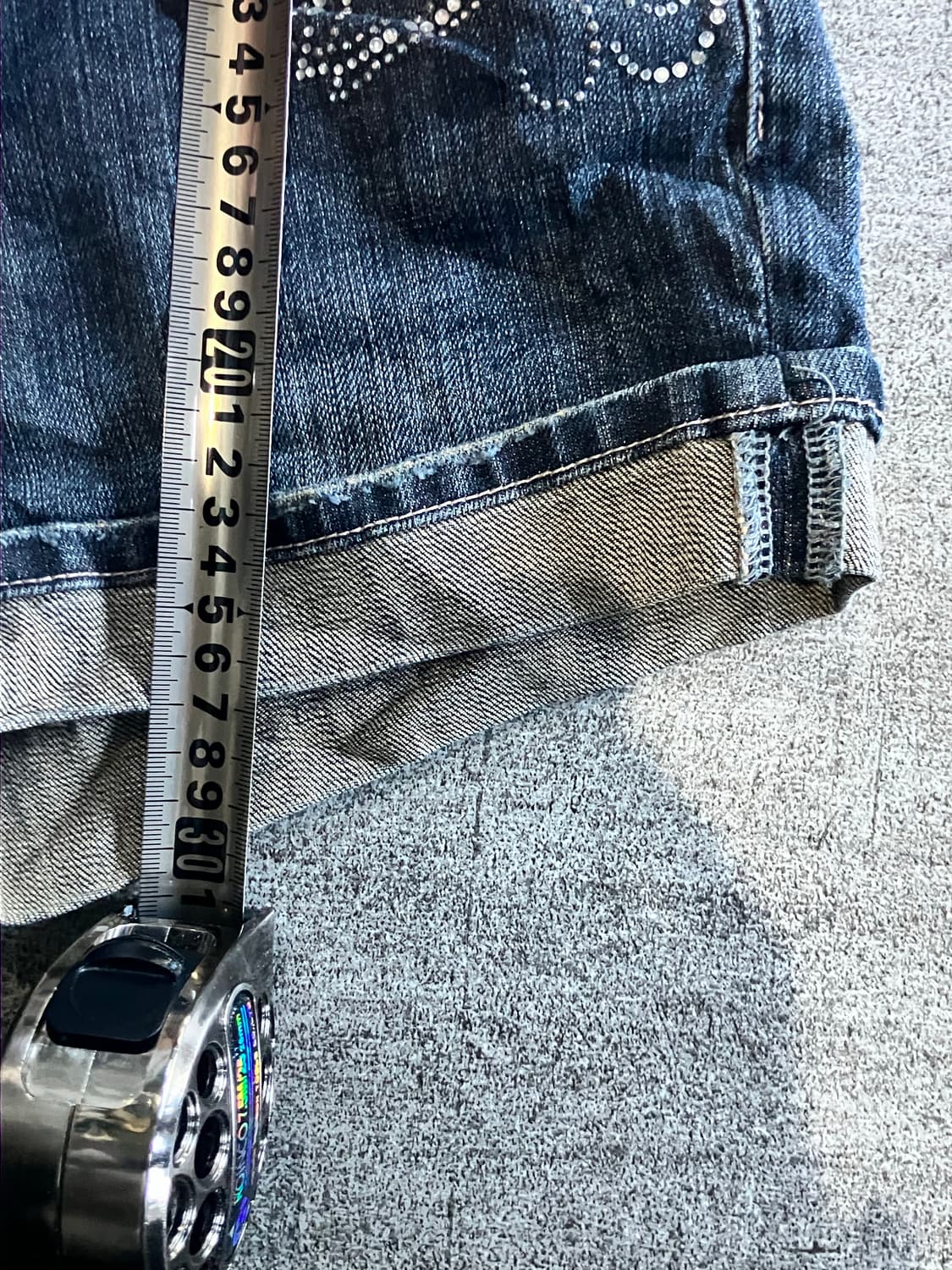 일본빈티지 Oyiyin 핀터깔y2k 보헤미안 웨스턴데님숏팬츠 상품이미지4