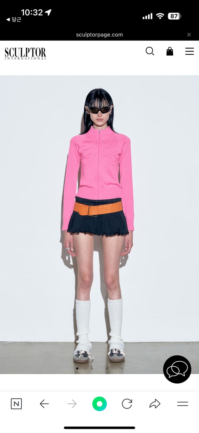 스컬프터 holy 니트 집업 핑크 상품이미지1