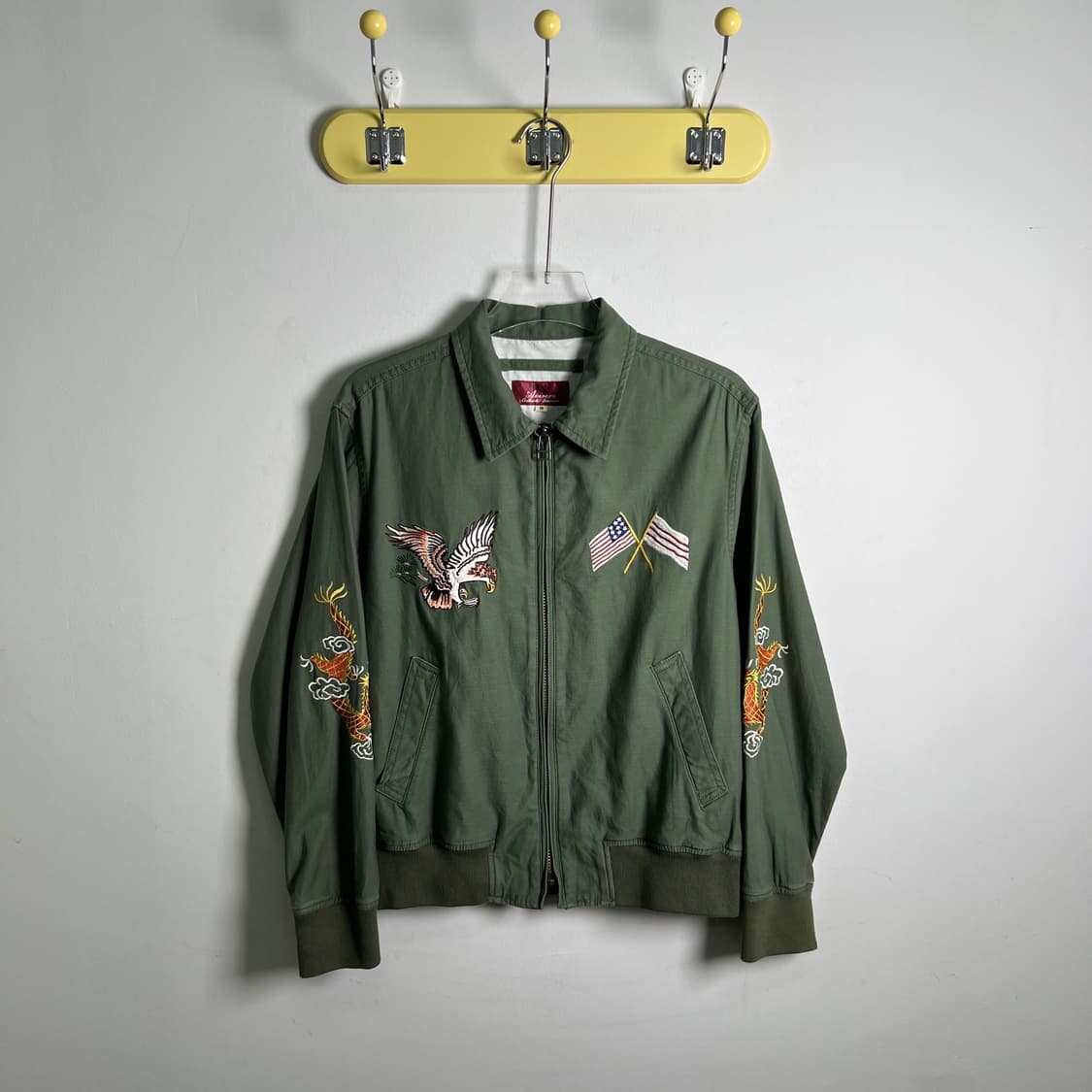 아비렉스 카키 코튼 자수 스베니어 자켓 M 상품이미지1