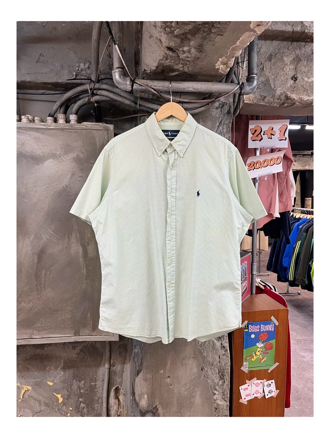 폴로 랄프로렌 체크 반팔 셔츠 그린 #csz3352 상품이미지1