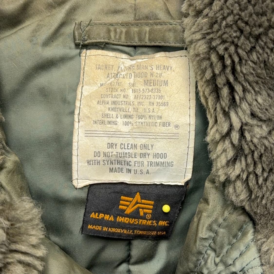 80s 알파 인더스트리 N-2B 플라이트 자켓 상품이미지4
