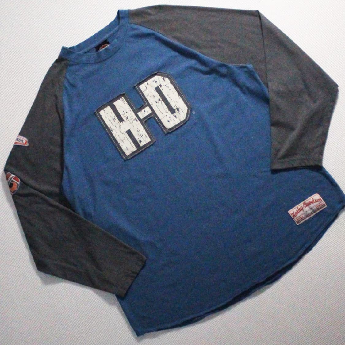 Harley-Davidson 할리 데이비슨 워싱 블루 패치 롱 슬리브 상품이미지3
