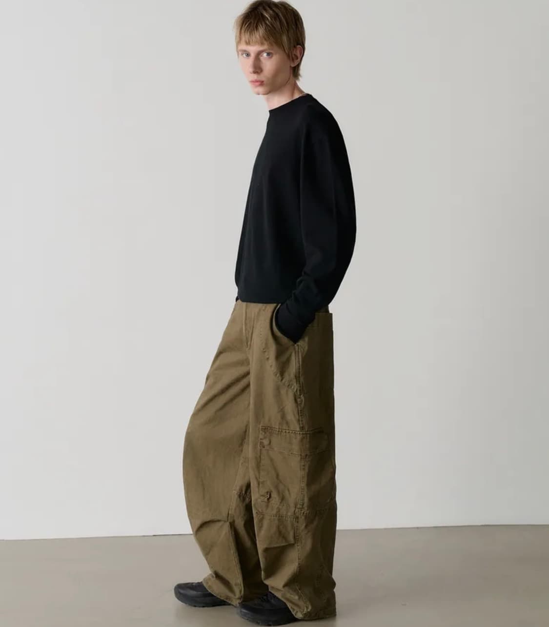노운 워시드 카고팬츠 카키 0사이즈 상품이미지2