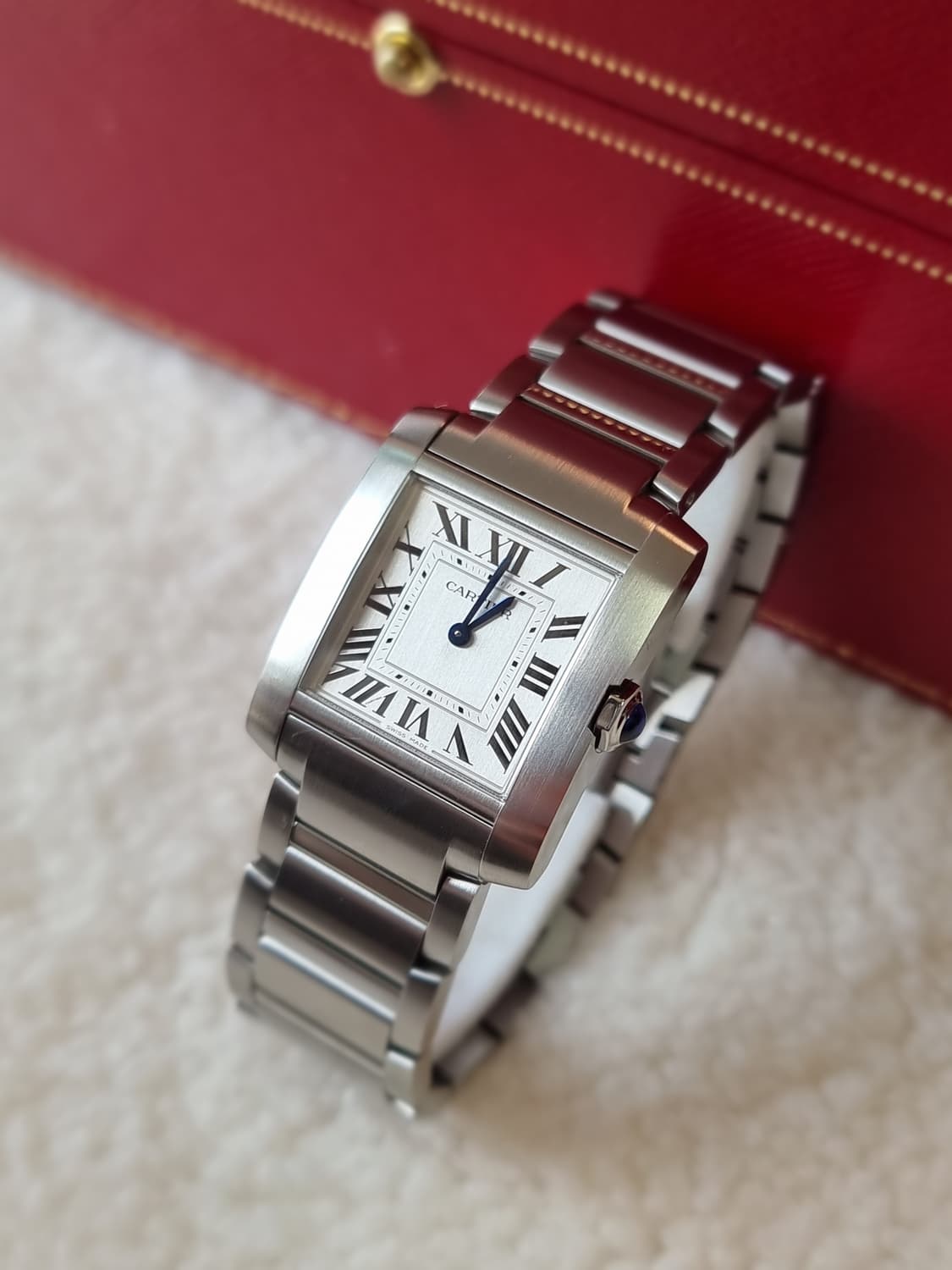 [까르띠에 풀세트] 신형 탱크 프랑세즈 스틸 MM 쿼츠 시계 25년형 상품이미지2