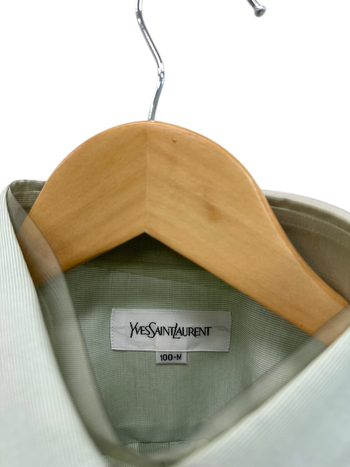 00년대 YSL 생로랑 레이온 셔츠 라이트그린 새상품 (L) 상품이미지3