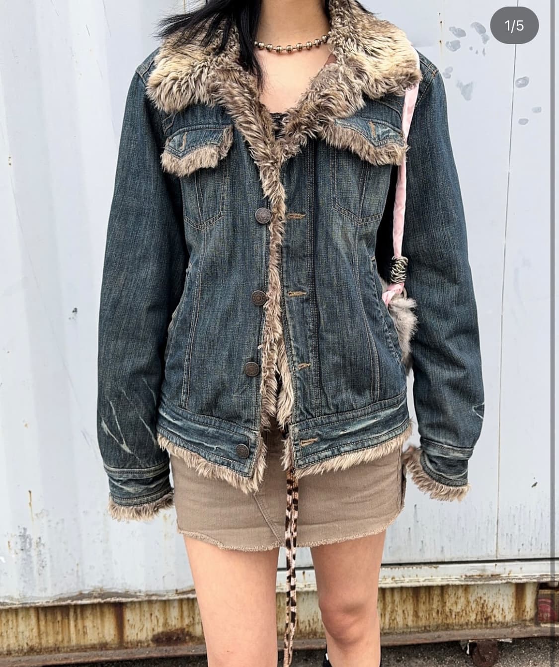 노드네피아 데님 퍼자켓 빈티지 상품이미지2