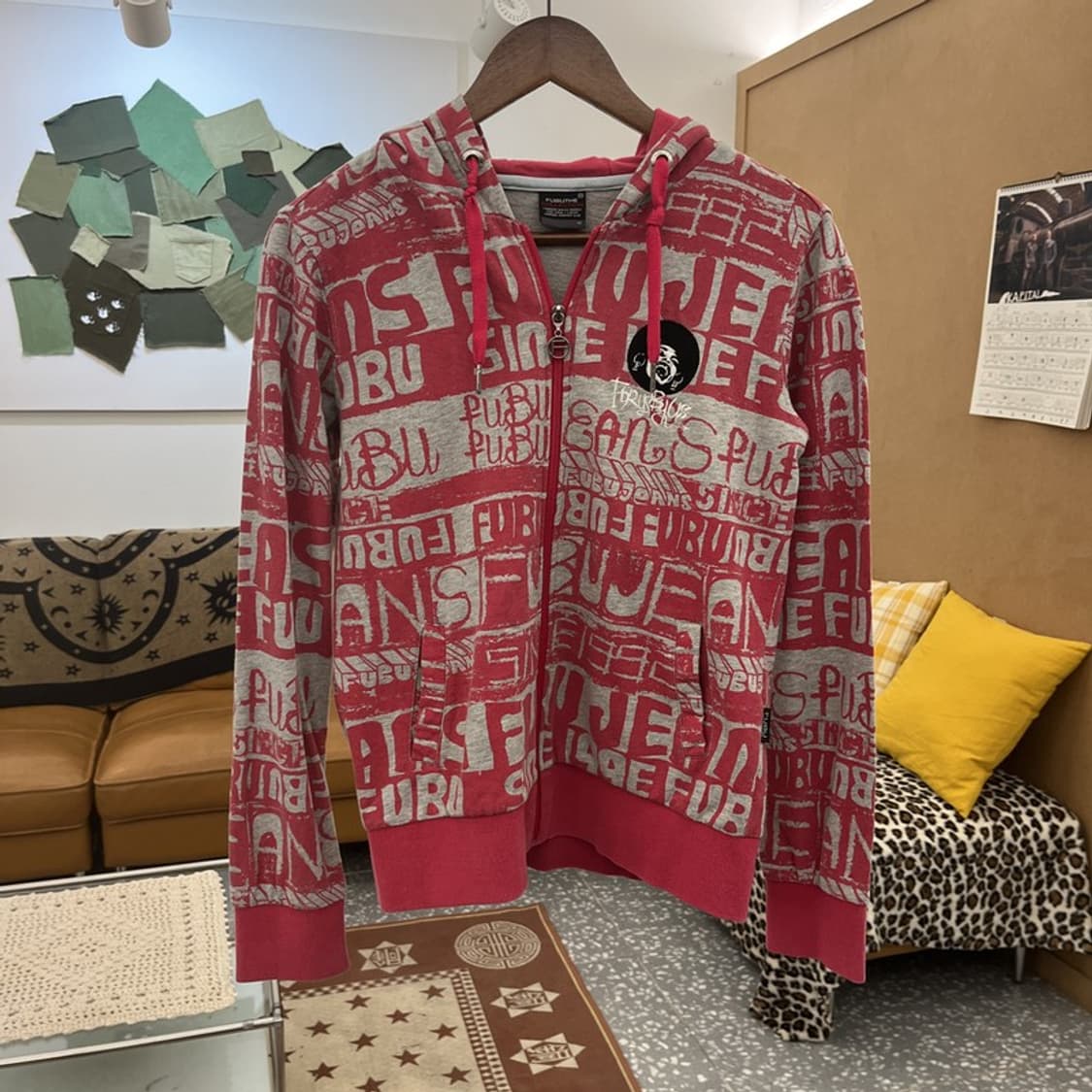 푸부 올드스쿨 레트로 빈티지 로고플레이 후드집업 M C10134 상품이미지3