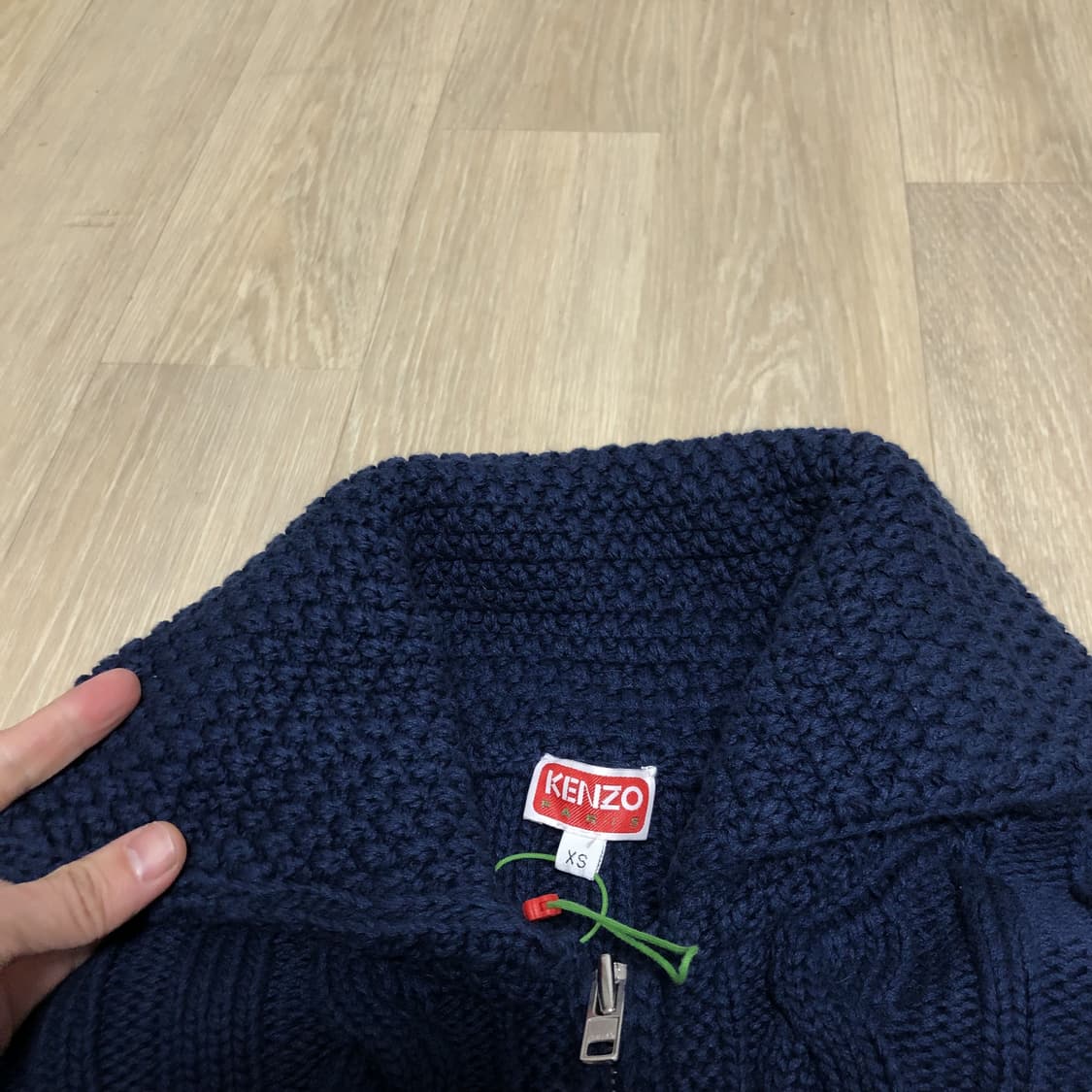 (XS) 새상품 겐조 파리스 KENZO 코튼 세일러 버블 가디건 네이비 상품이미지4