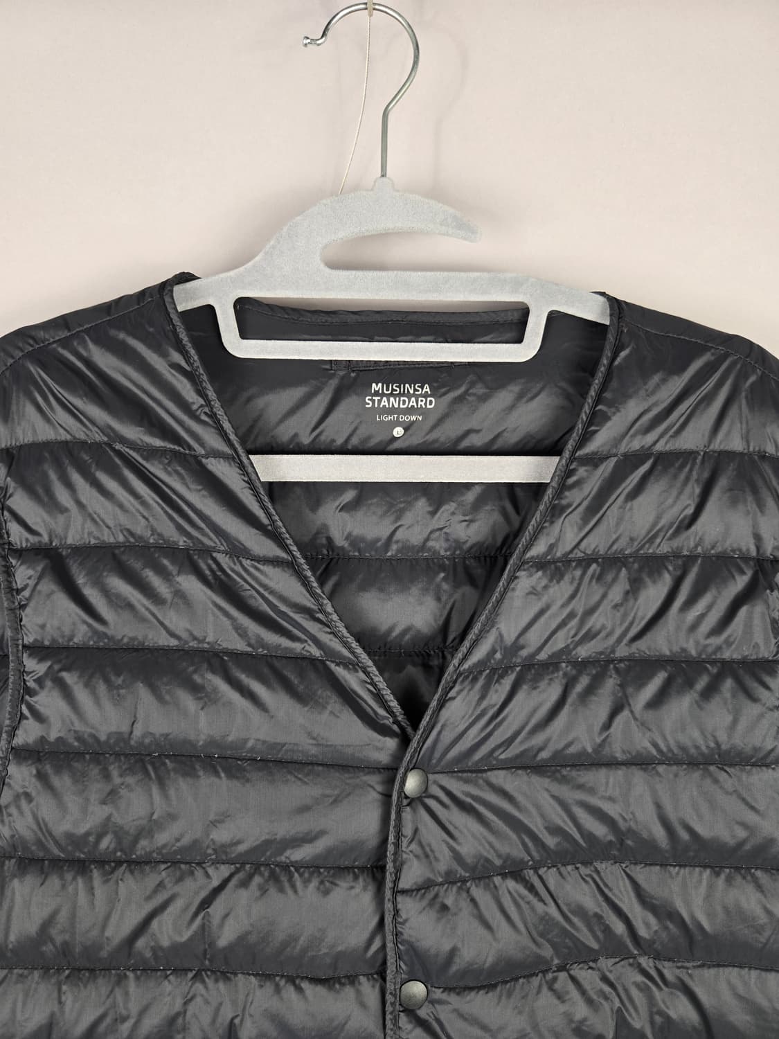 [무료배송]무신사스탠다드 L 남성 라이트 덕 다운 경량 패딩 조끼 블랙 상품이미지2