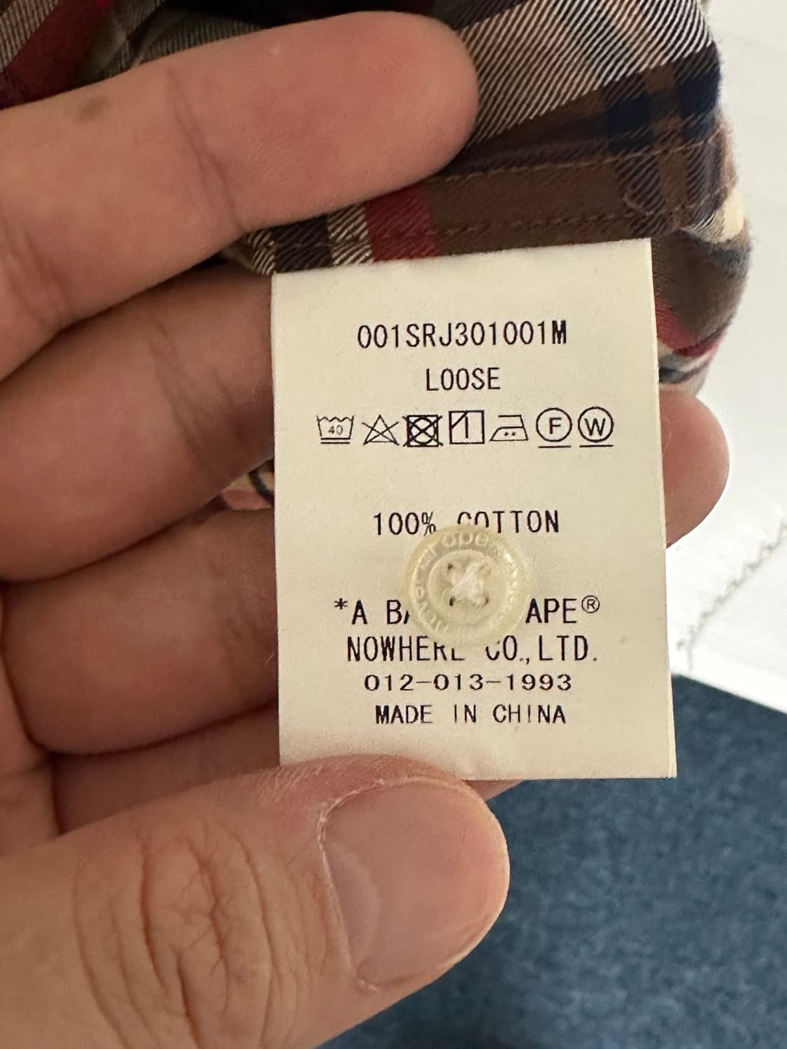 A BATHING APE 미니 체크 반팔 셔츠 L 상품이미지5