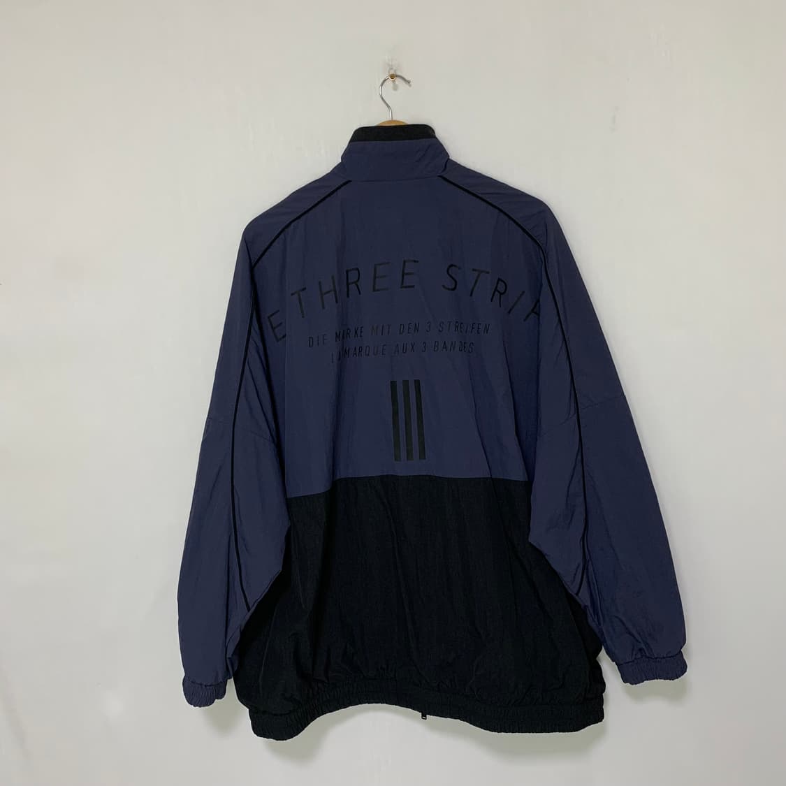 아디다스 빈티지 네이비/블랙 바람막이 자켓 점퍼 남녀공용 XL 상품이미지5