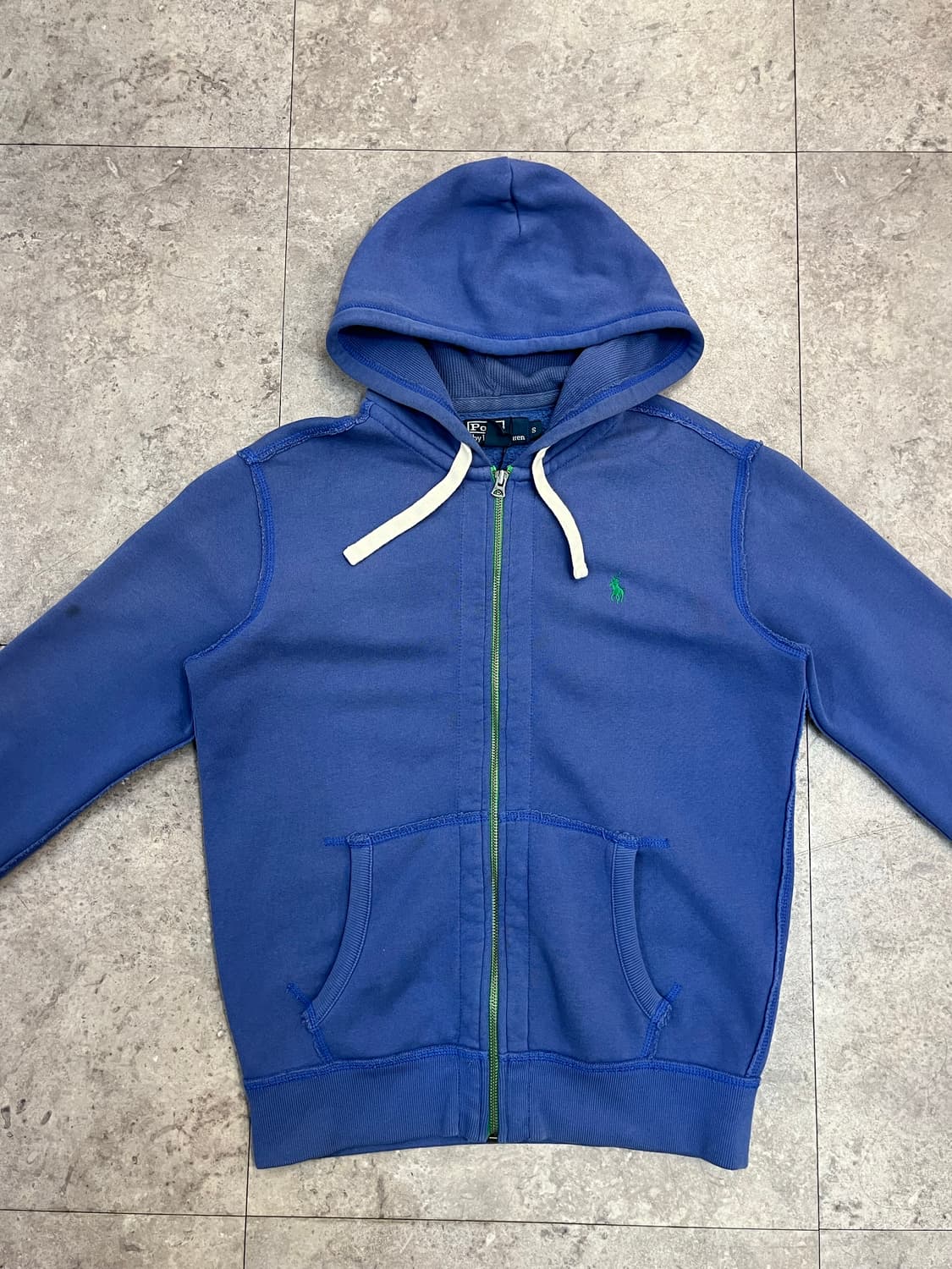 폴로 랄프로렌 기모 후드집업 블루 S #csz2644 상품이미지5