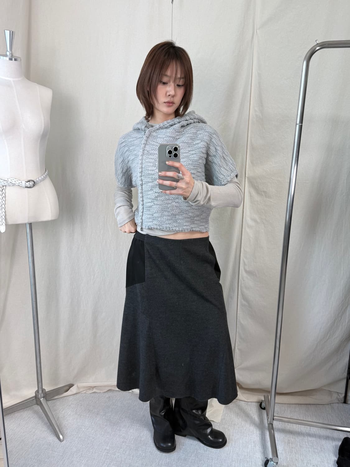 Hiroko Bis 패널 플레어 스커트 상품이미지2