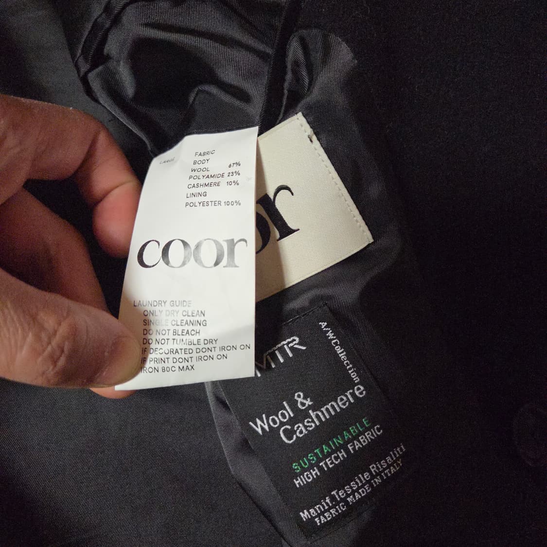 쿠어 MTR 오버핏 더블 롱 코트 L 블랙 상품이미지8