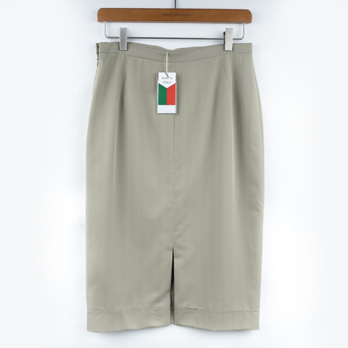 [Made in Italy] 미니멀 스트라이프 펜슬 미디 스커트Sage  상품이미지3