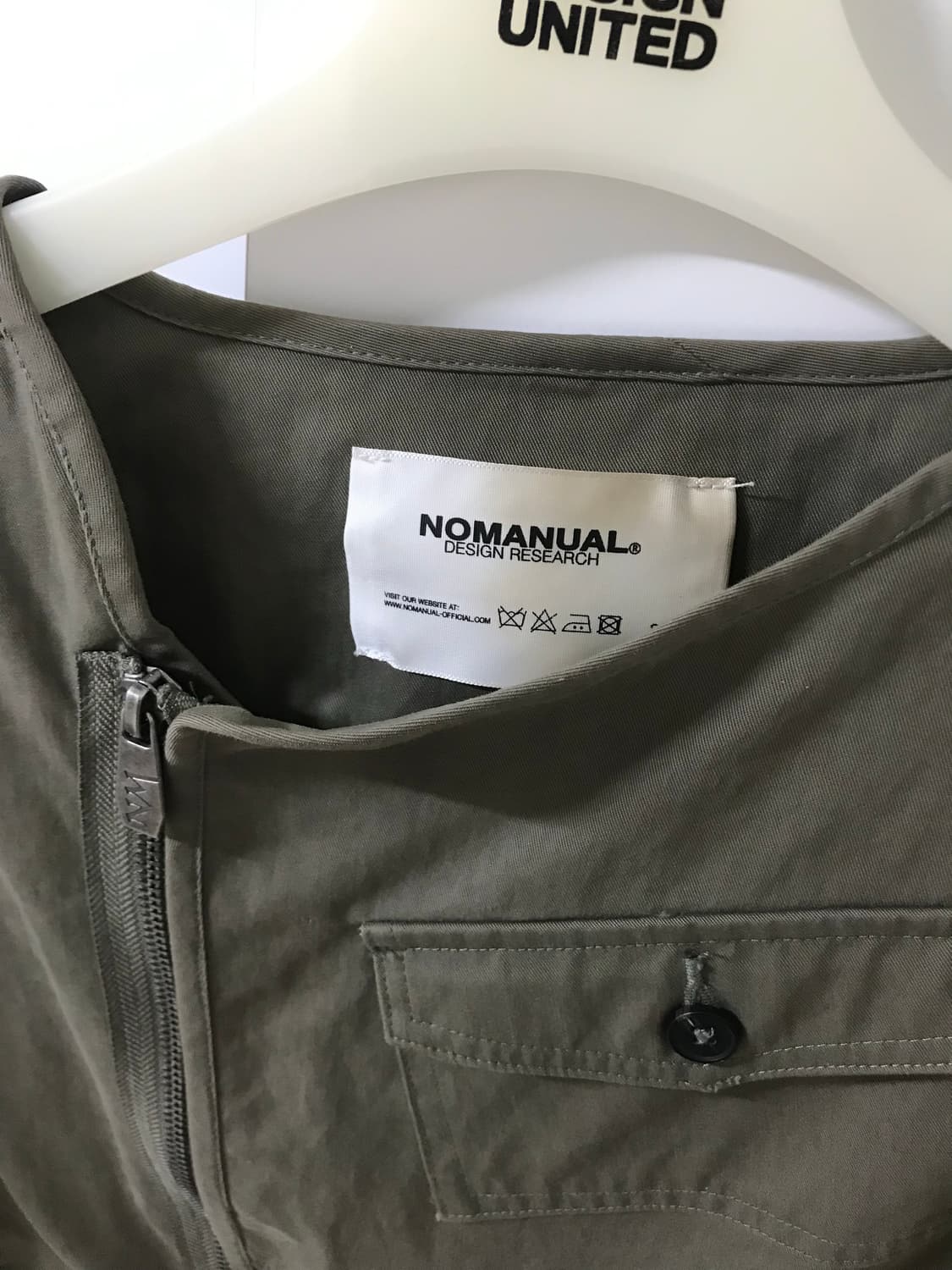 노매뉴얼 COLLARLESS JACKET - WASHED KHAKI 상품이미지5