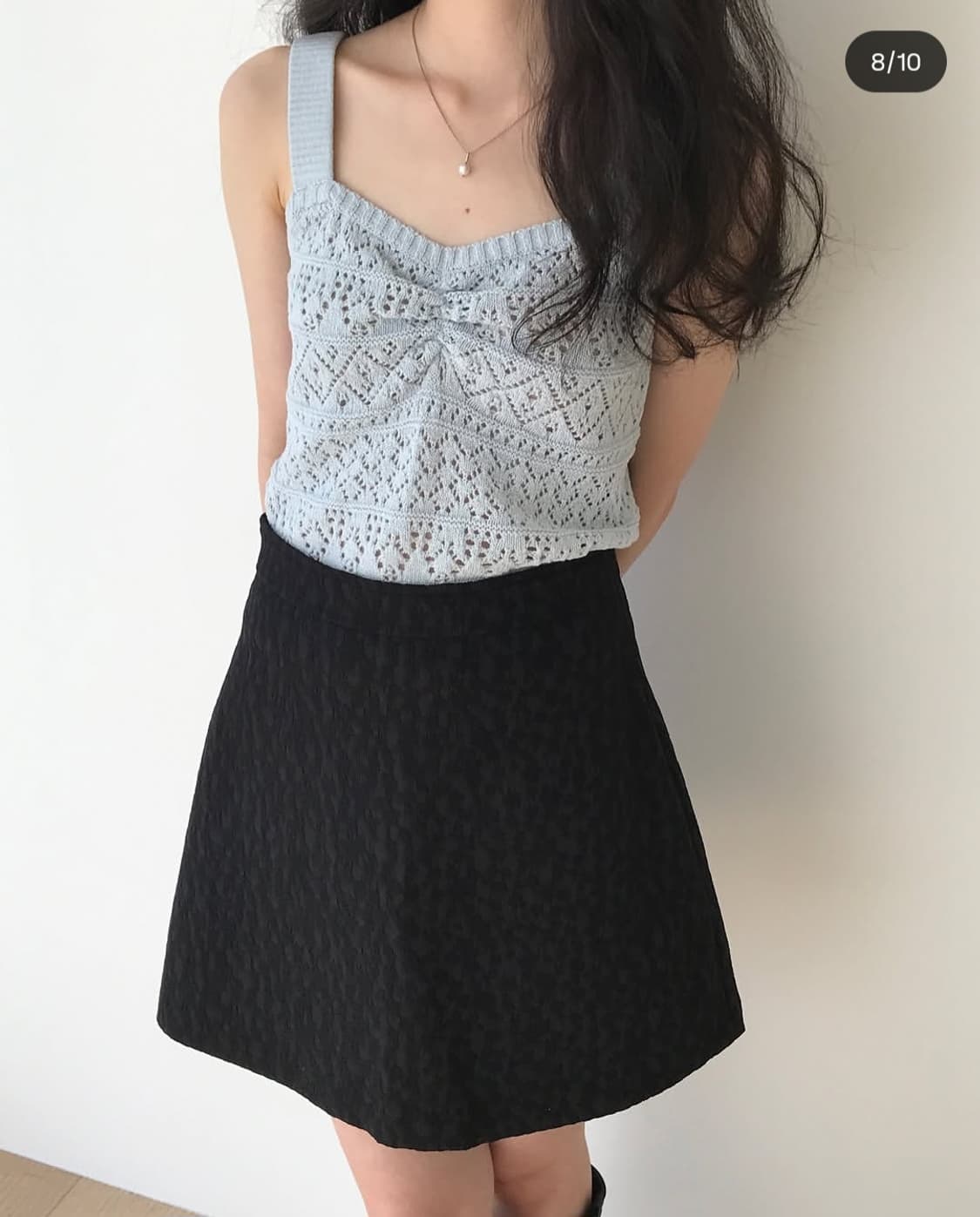 아카이브제이투유 셔링 니트 뷔스티에 탑 워터리블루 상품이미지1