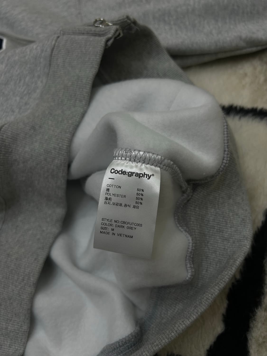 [M]코드그라피 2Way 오버핏 후드집업/그레이/기모 상품이미지7