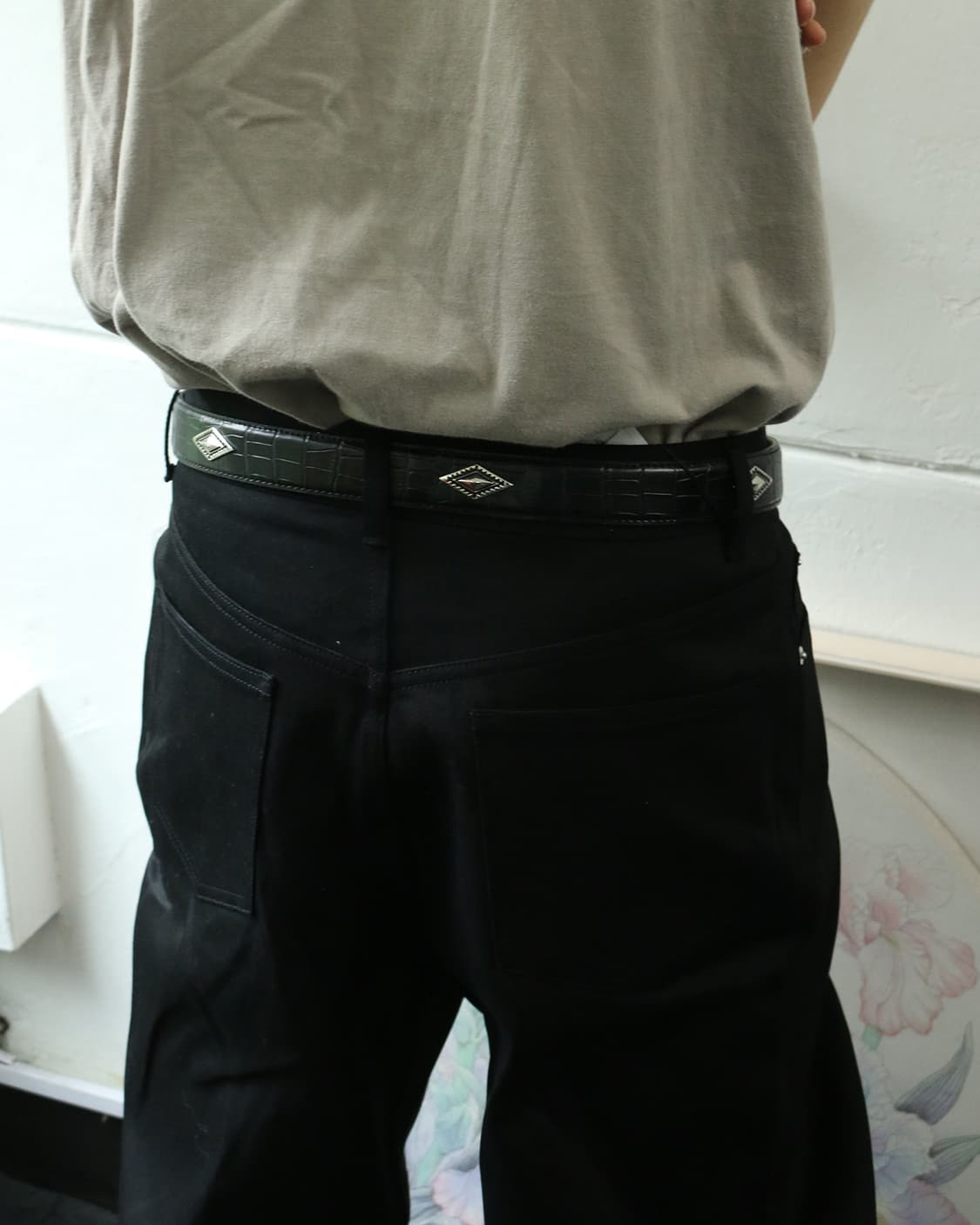 빈티지 레더 스터드 벨트 상품이미지3