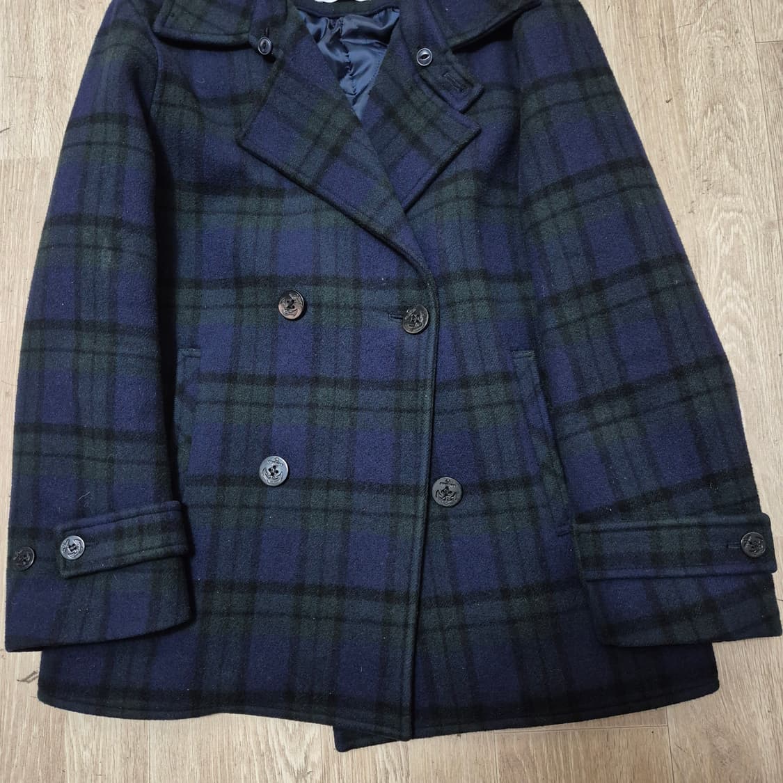 유앤엘씨 남성 울 체크 더블 코트 L(100) 상품이미지3