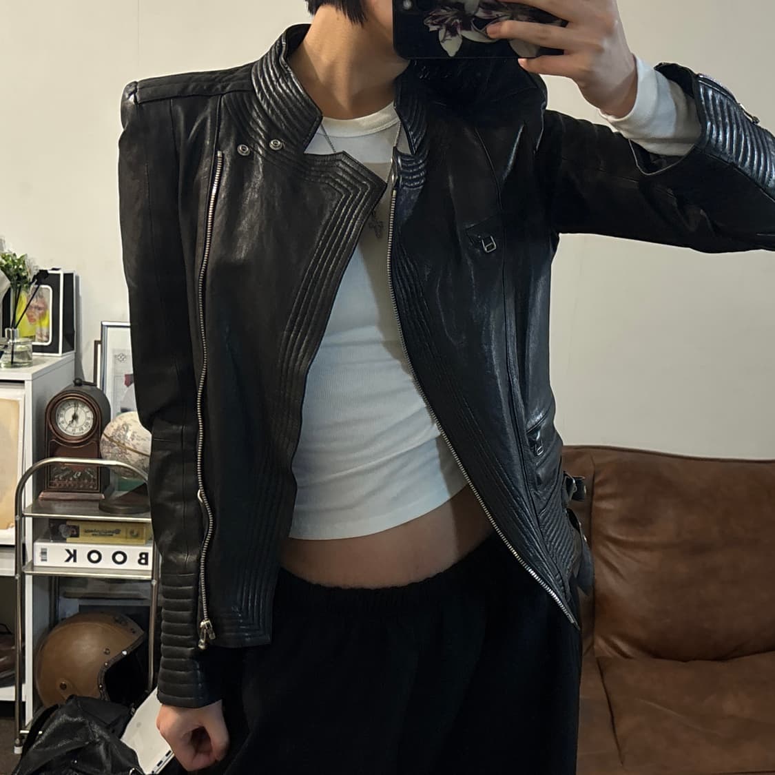 [M] 빈티지 이태리 여성 램스킨 레더자켓 상품이미지9