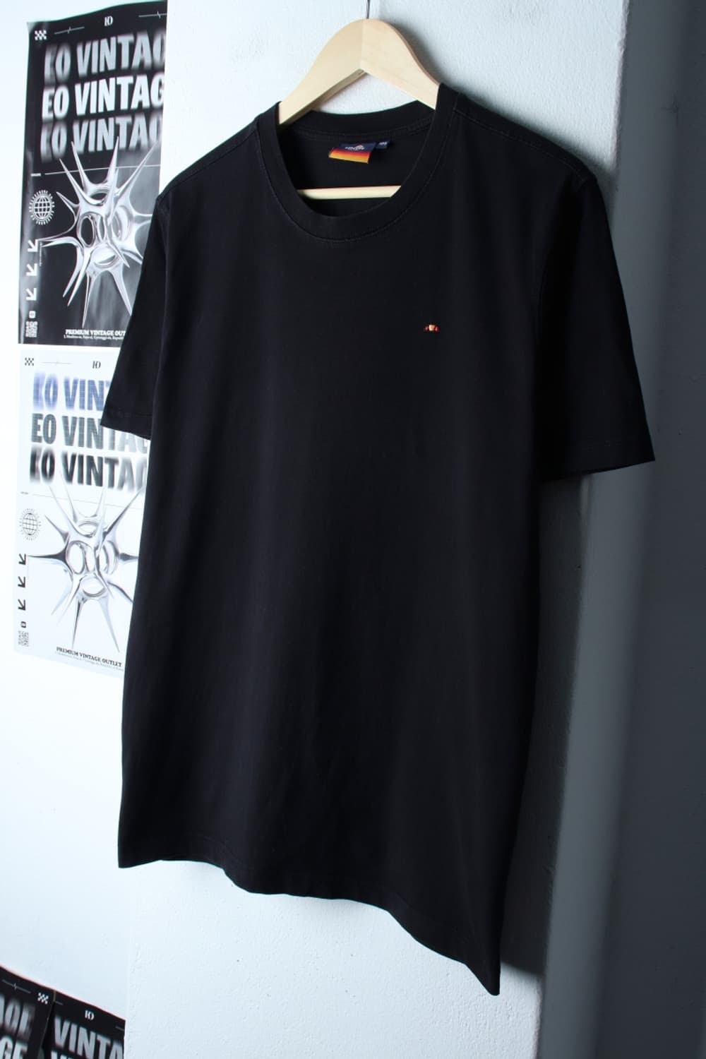 (XL-2XL) 엘레쎄 반팔 티셔츠 스몰로고 블랙 올드스쿨-7B69 상품이미지1