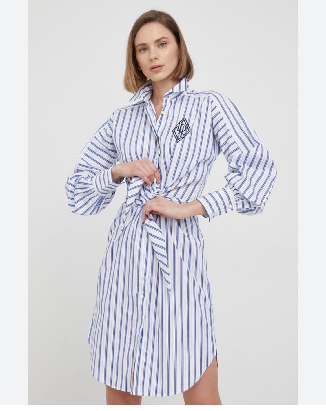 로렌랄프로렌 스트라이프 러플 셔츠 롱 원피스 S 상품이미지1