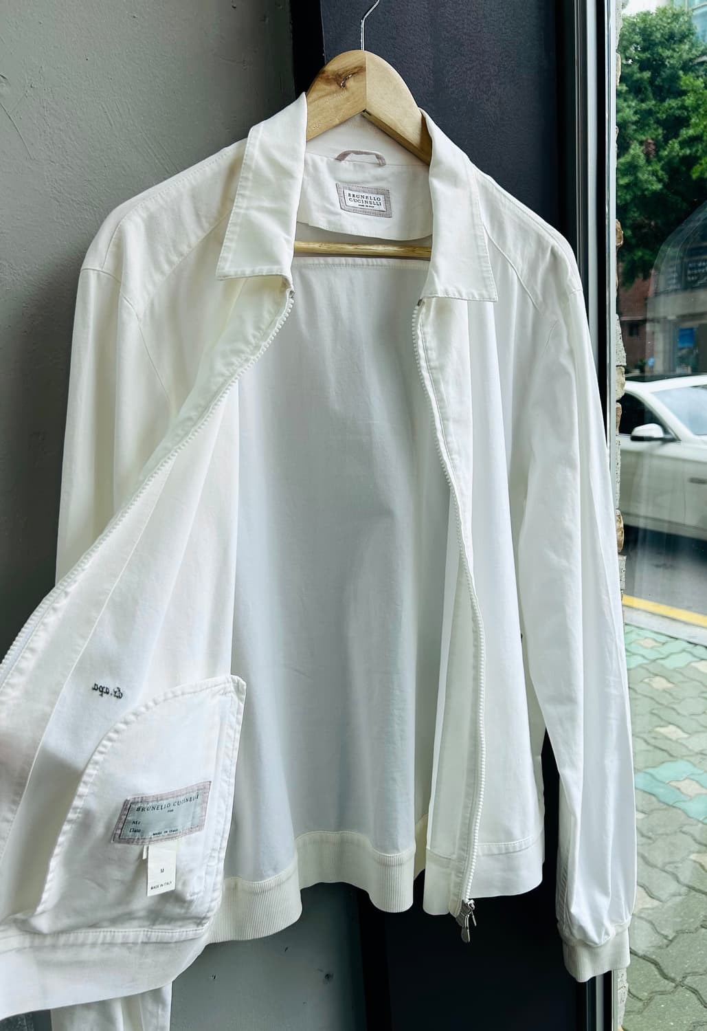 M/ 브루넬로 쿠치넬리 화이트 봄버 집업자켓 상품이미지8