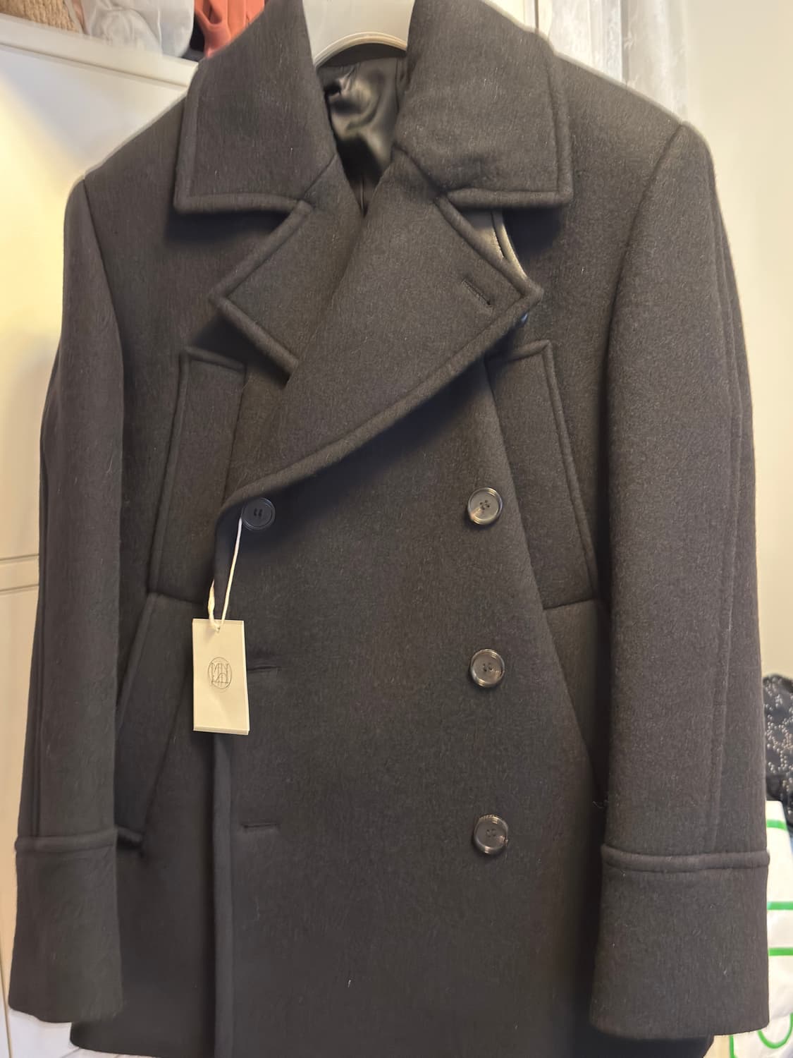 문선 피코트 블랙m색상 판매합니다 상품이미지3