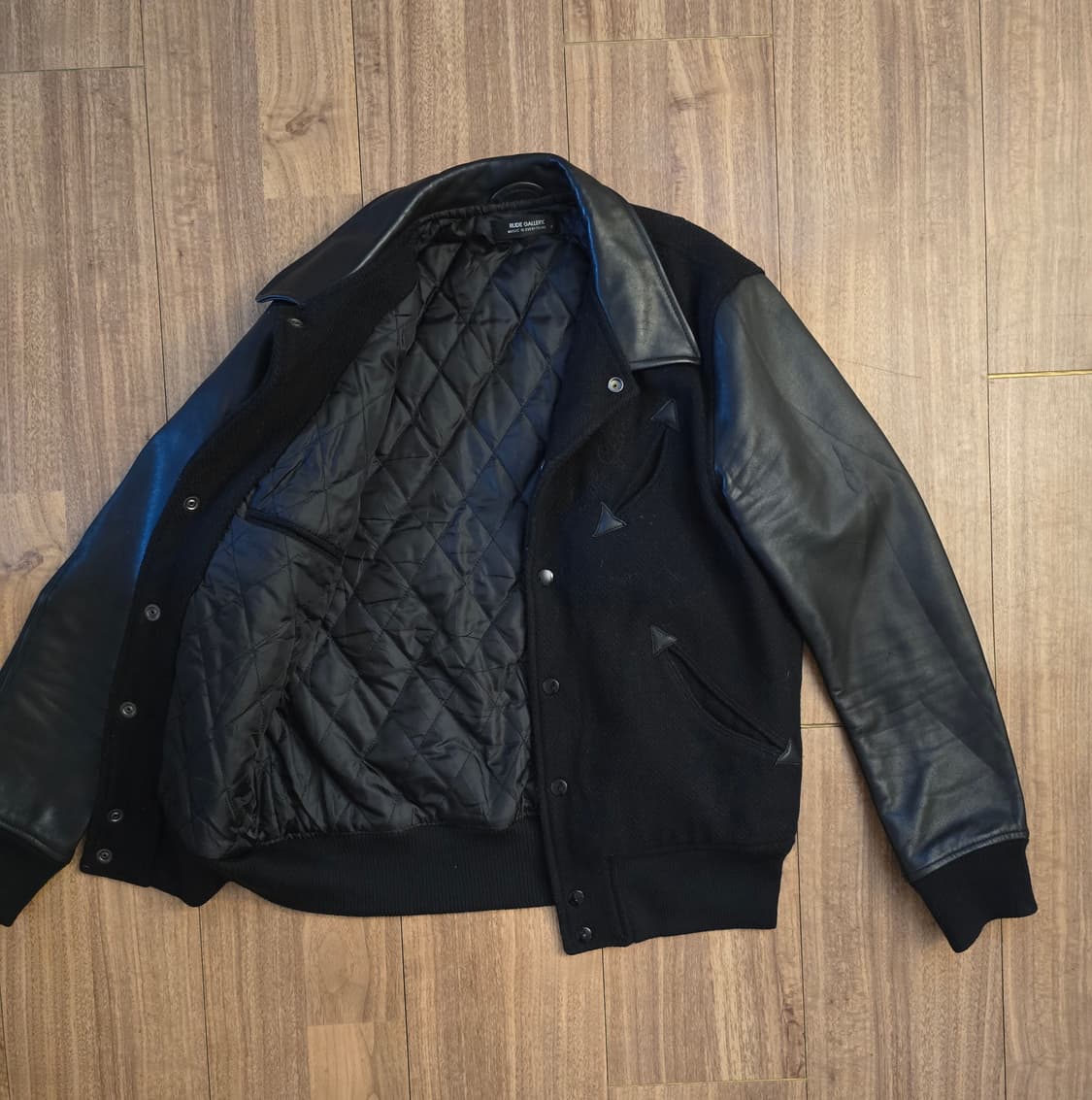 루드갤러리 블랙 레더 Varsity 자켓 상품이미지3
