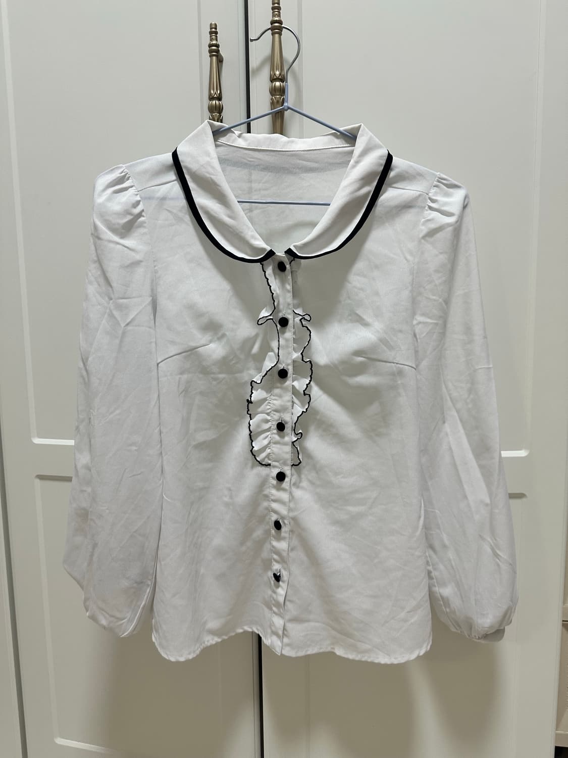 일본 빈티지 공겜여주 흰검 블라우스 지뢰계 양지뢰 스나계 grl 상품이미지2